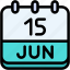 calendar, june, fifteen, date, monthly, time, and, month, schedule 