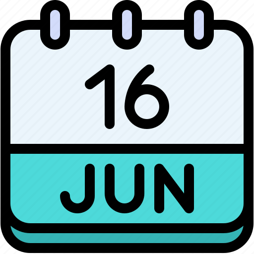 Calendar, june, sixteen, date, monthly, time, and icon - Download on Iconfinder