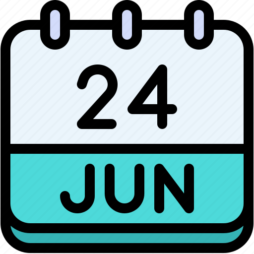 Calendar, june, twenty, four, date, monthly, time icon - Download on Iconfinder