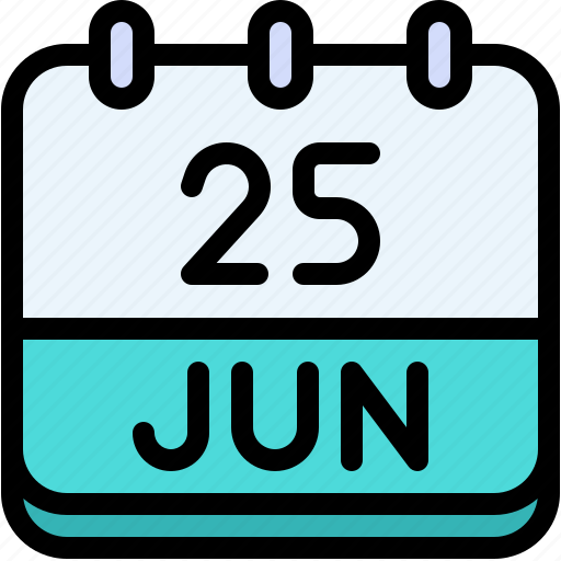 Calendar, june, twenty, five, date, monthly, time icon - Download on Iconfinder