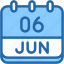 calendar, june, six, date, monthly, time, and, month, schedule 