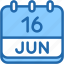 calendar, june, sixteen, date, monthly, time, and, month, schedule 