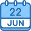 calendar, june, twenty, two, date, monthly, time, month, schedule 