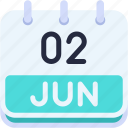 calendar, june, two, date, monthly, time, month, schedule