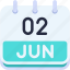 calendar, june, two, date, monthly, time, month, schedule 