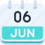 calendar, june, six, date, monthly, time, and, month, schedule 