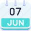 calendar, june, seven, date, monthly, time, and, month, schedule 