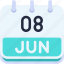 calendar, june, eight, date, monthly, time, and, month, schedule 