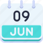 calendar, june, nine, date, monthly, time, and, month, schedule 