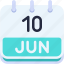 calendar, june, ten, date, monthly, time, and, month, schedule 