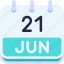 calendar, june, twenty, one, date, monthly, time, month, schedule 