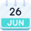 calendar, june, twenty, six, date, monthly, time, month, schedule 