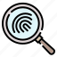 fingerprints, crime, investigation, detective, magnifying glass, security, lock 