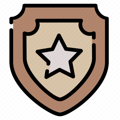 Police, police badge, badge, star, shield, police officer, protection icon - Download on Iconfinder