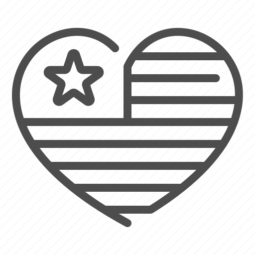Flag, american, heart, star, stripes, love icon - Download on Iconfinder