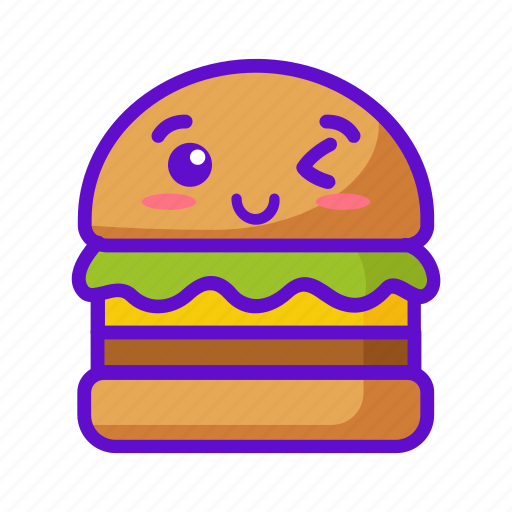 Burger, cute, food, kawaii icon - Download on Iconfinder