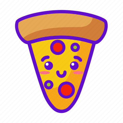 Cute, food, kawaii, pizza icon - Download on Iconfinder