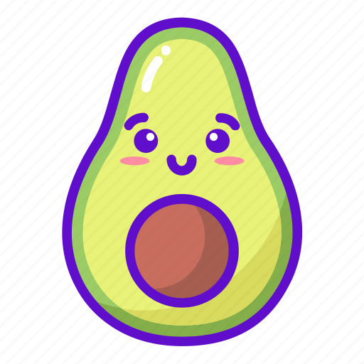 Avocado, cute, fruit, kawaii icon - Download on Iconfinder
