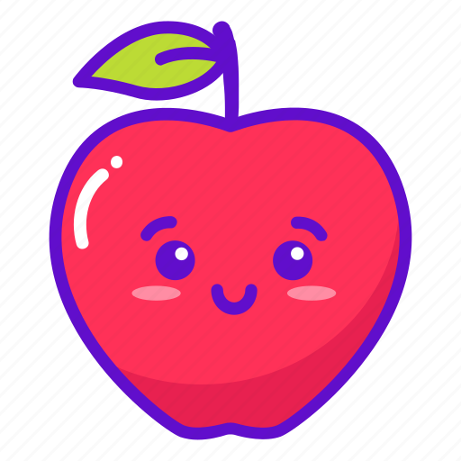 Apple, cute, fruit, kawaii icon - Download on Iconfinder