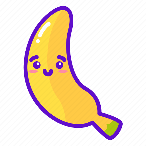 Banana, cute, fruit, kawaii icon - Download on Iconfinder