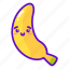 banana, cute, fruit, kawaii 