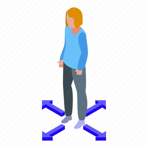 Woman, keep, distance, isometric icon - Download on Iconfinder