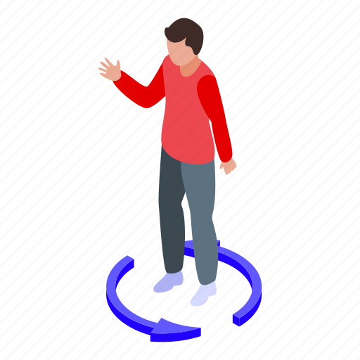 Boy, keep, distance, isometric icon - Download on Iconfinder