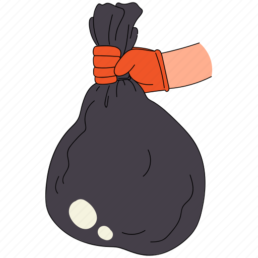Hand, holding, garbage bag, trash, garbage, waste, cleaning icon - Download on Iconfinder