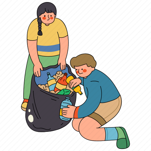 Picking up, trash, garbage bag, volunteer, housework, cleaning, waste icon - Download on Iconfinder