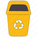 recycle bin, bin, recycle, garbage bin, trash management, cleaning, yellow bin