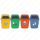 sorting, bins, public trash, garbage bin, waste separation, trash management, cleaning