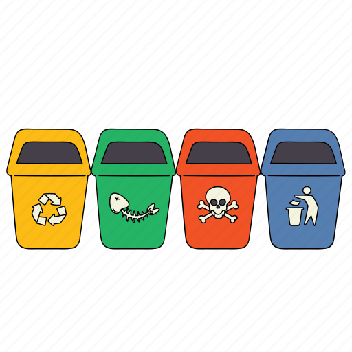 Sorting, bins, public trash, garbage bin, waste separation, trash management, cleaning icon - Download on Iconfinder