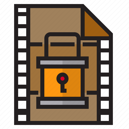 Film, key, lock, data icon - Download on Iconfinder