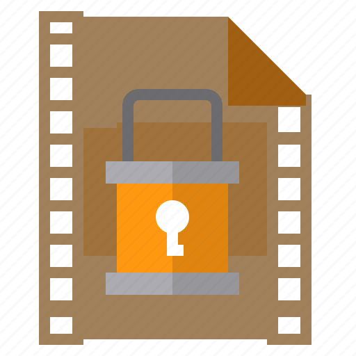 Film, key, lock, movie, save icon - Download on Iconfinder