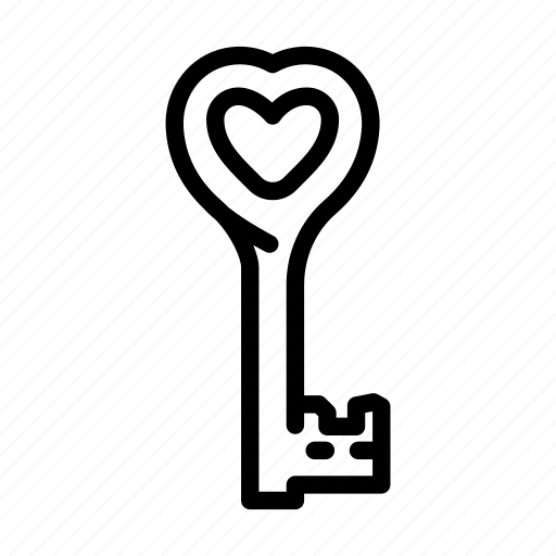 Heart, key, wedding, open, close, padlock, vintage icon - Download on Iconfinder