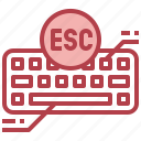 escape, keyboard, button, computer, hardware, tool