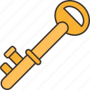 key, primary, unlock, antique, secure