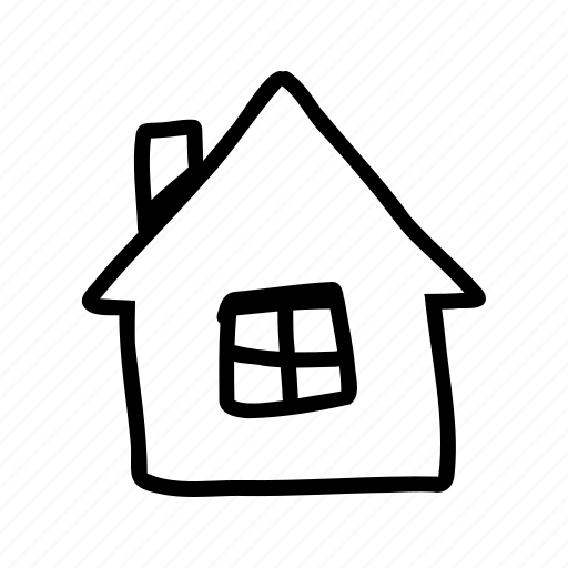 Home, house, kid, draw, bw, girly, doodle icon - Download on Iconfinder