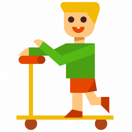 Kid, boy, scooter, play icon - Download on Iconfinder
