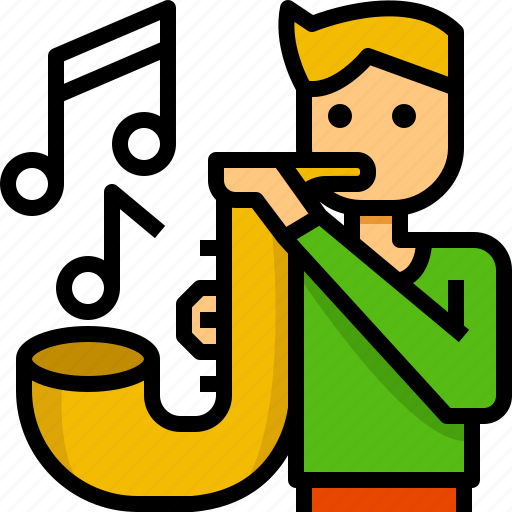 Kid, boy, music, jazz, instrument, saxophone icon - Download on Iconfinder