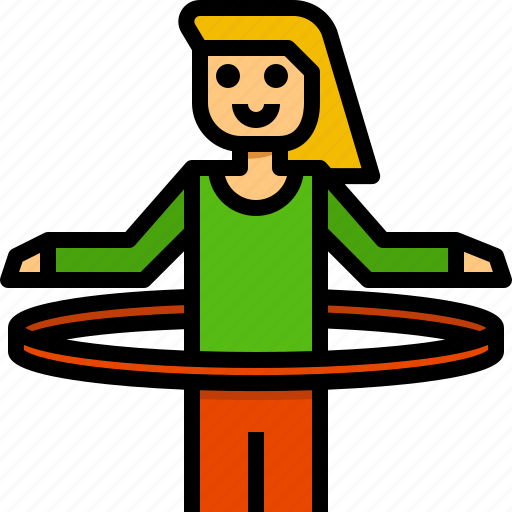Kid, girl, sport, exercise, hula, hoop icon - Download on Iconfinder