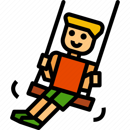 Kid, play, outdoor, park, playground, swing icon - Download on Iconfinder