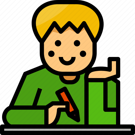 Kid, writing, education, learning, draw icon - Download on Iconfinder
