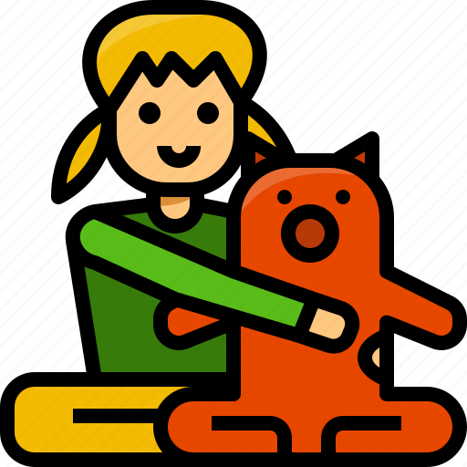 Kids, animal, girl, doll, bear icon - Download on Iconfinder