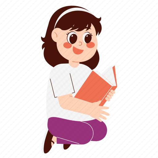Girl, reading, book, study, kid, student, education icon - Download on Iconfinder