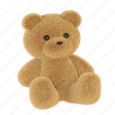 teddy bear, teddy, bear, doll, plush, kid, 3d 