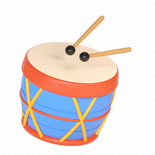 Kid, marching drum, drum, snare drum, percussion instrument, toy, 3d 3D illustration - Download on Iconfinder