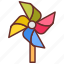 pinwheel, kids, crafting, rainbow, wheel, paper, windmill 