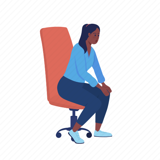 Amazed woman, sitting in chair, shocked mother, surprised girl illustration - Download on Iconfinder