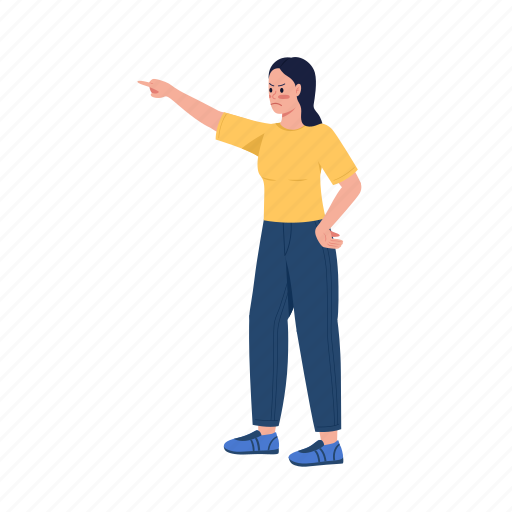 Displeased mom, pointing with finger, motherhood, angry woman illustration - Download on Iconfinder